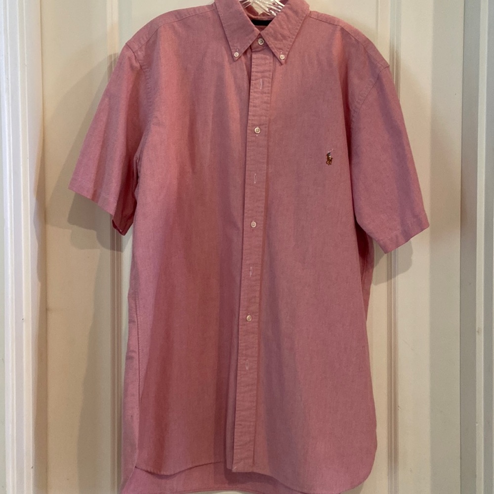 Mens polo short sleeve button down